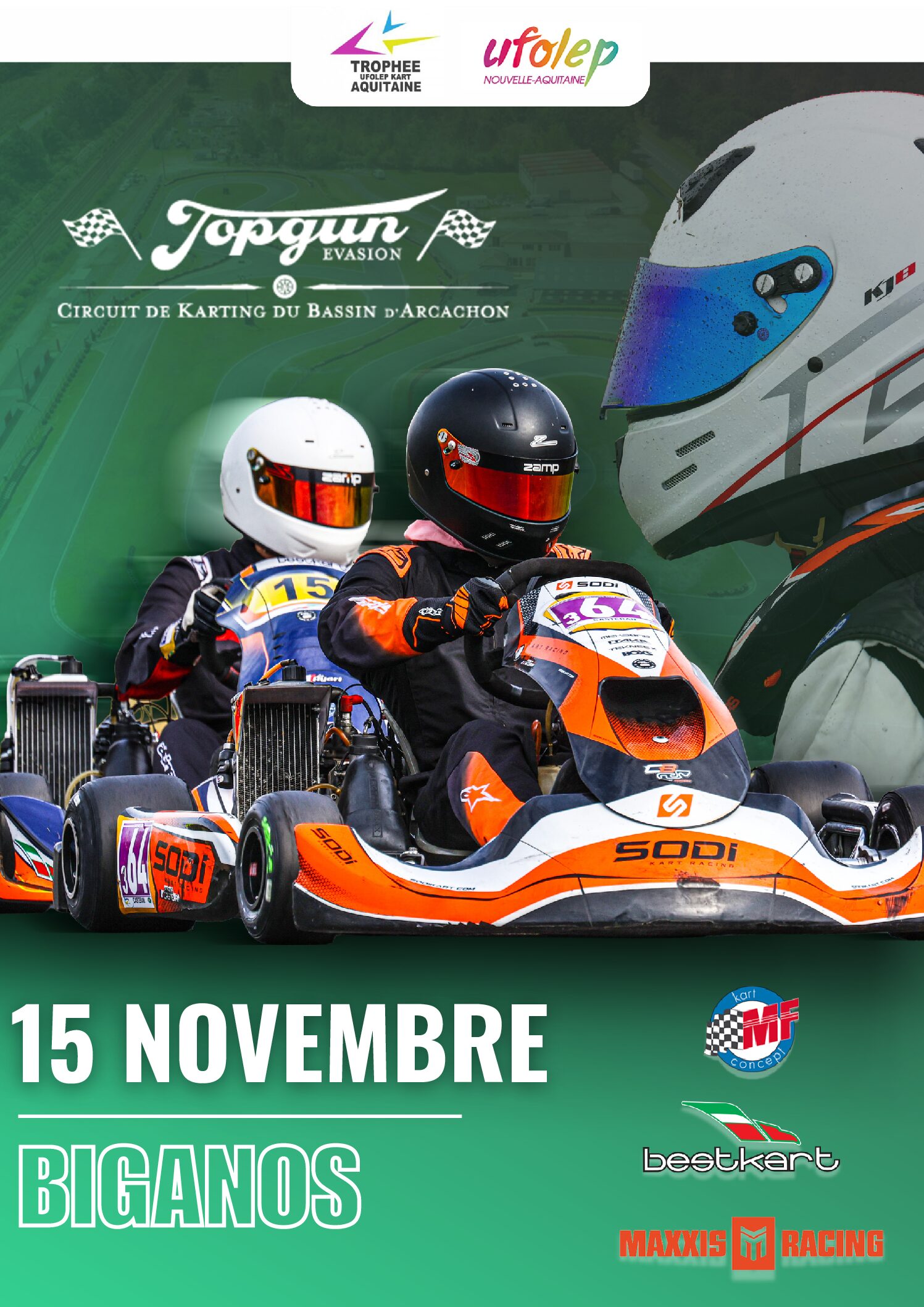DERNIERE EPREUVE DU TROPHEE UFOLEP NLLE AQUITAINE 2026 SUR LE CIRCUIT DE BIGANOS 33 LE 15 NOVEMBRE 2026