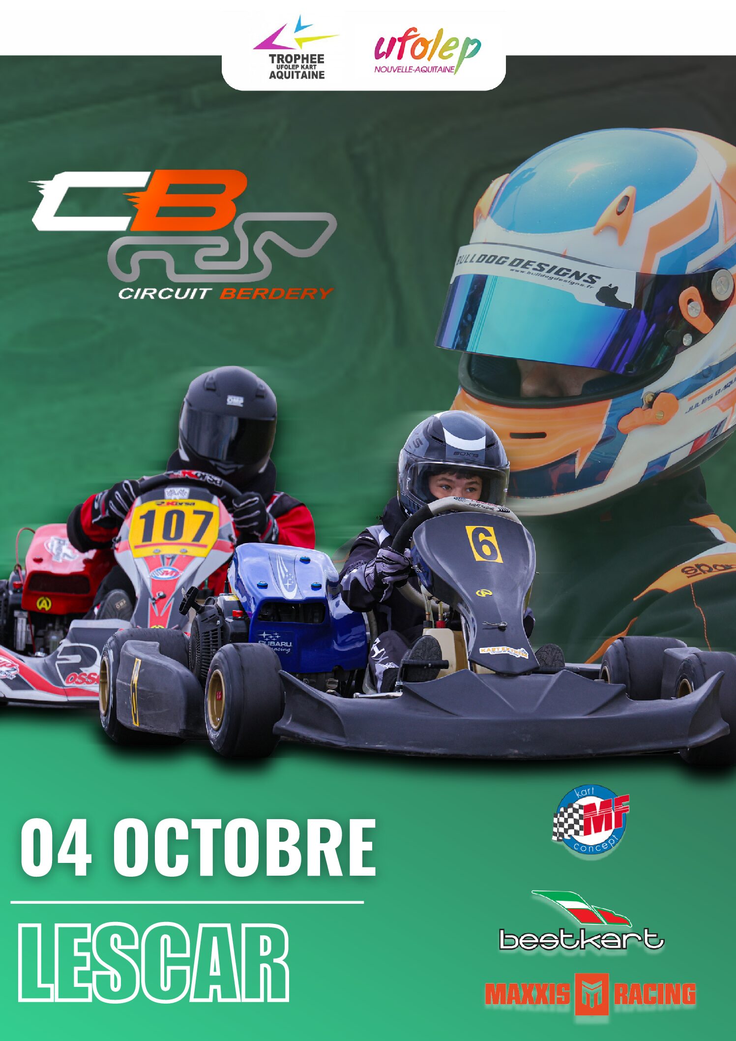 COMMUNIQUE DE PRESSE CINQUIEME EPREUVE TROPHEE UFOLEP KART NLLE AQUITAINE EPREUVE DE LESCAR 64